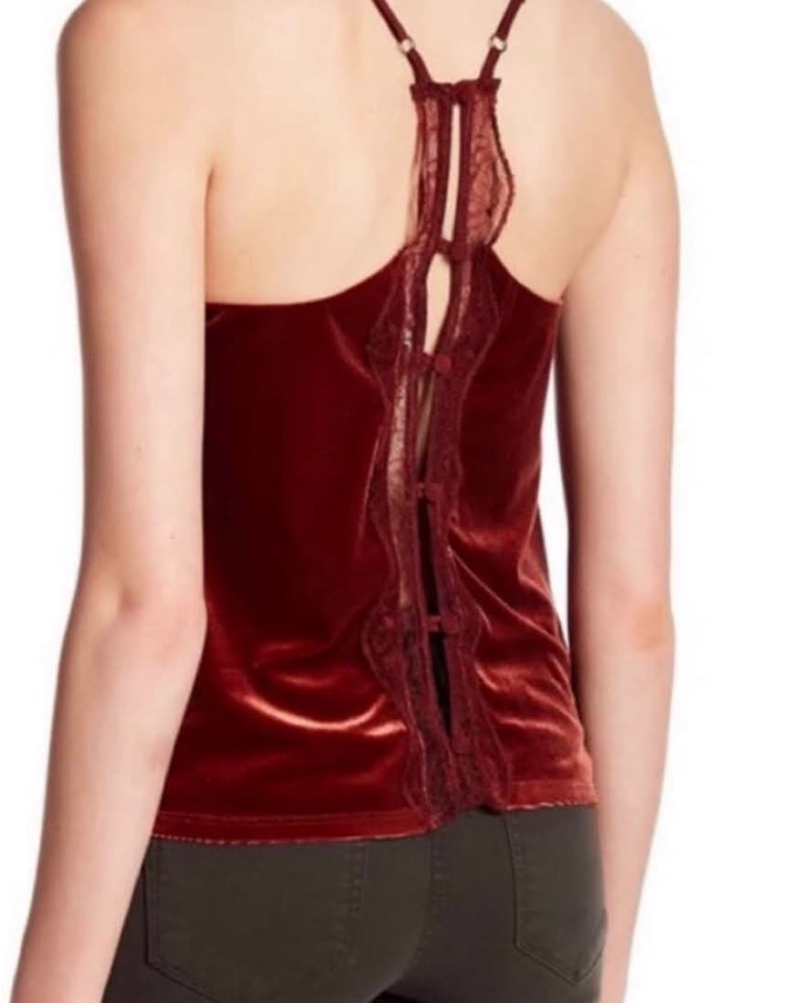 Wine Velvet & Lace Tank - Image 2