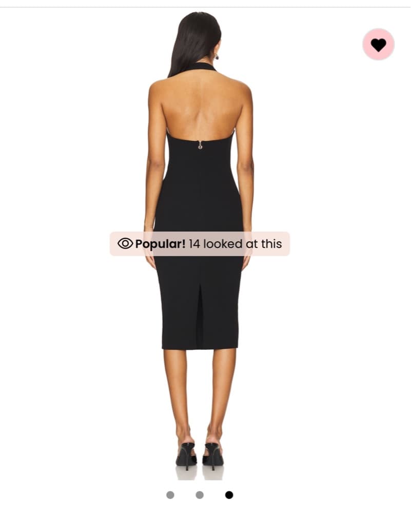 Cinema Halter Midi Dress in Black - Image 2