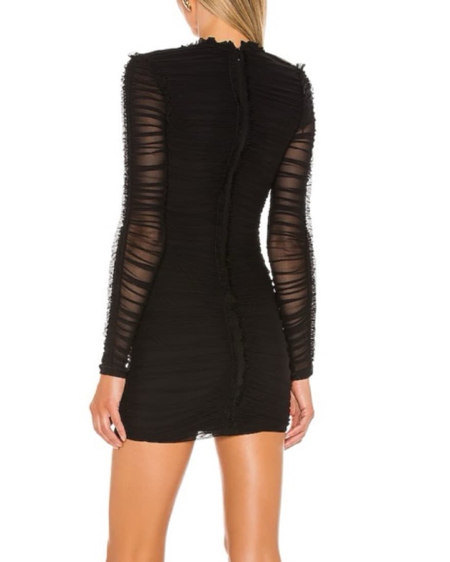 Ruched Mesh Sleeve Mini Dress - Image 3