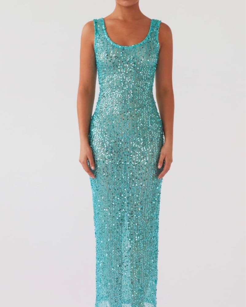 Blue Sequin Dress - Image 1
