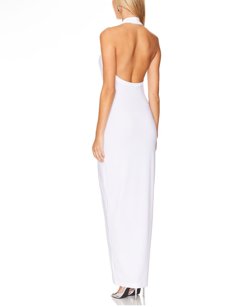 Norma Kamali Tie Front Halter Gown  - Image 3