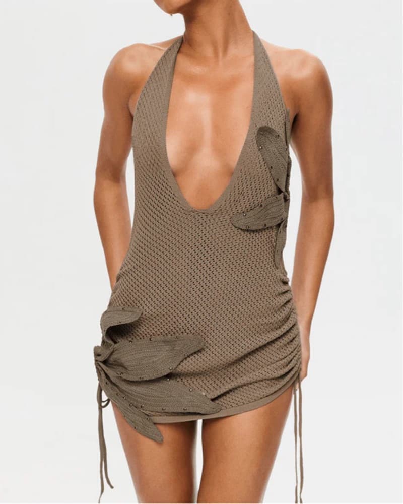Chic Knitted Halter Minidress  - Image 3