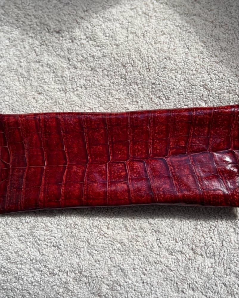 Red Crocodile Leather Clutch - Image 2