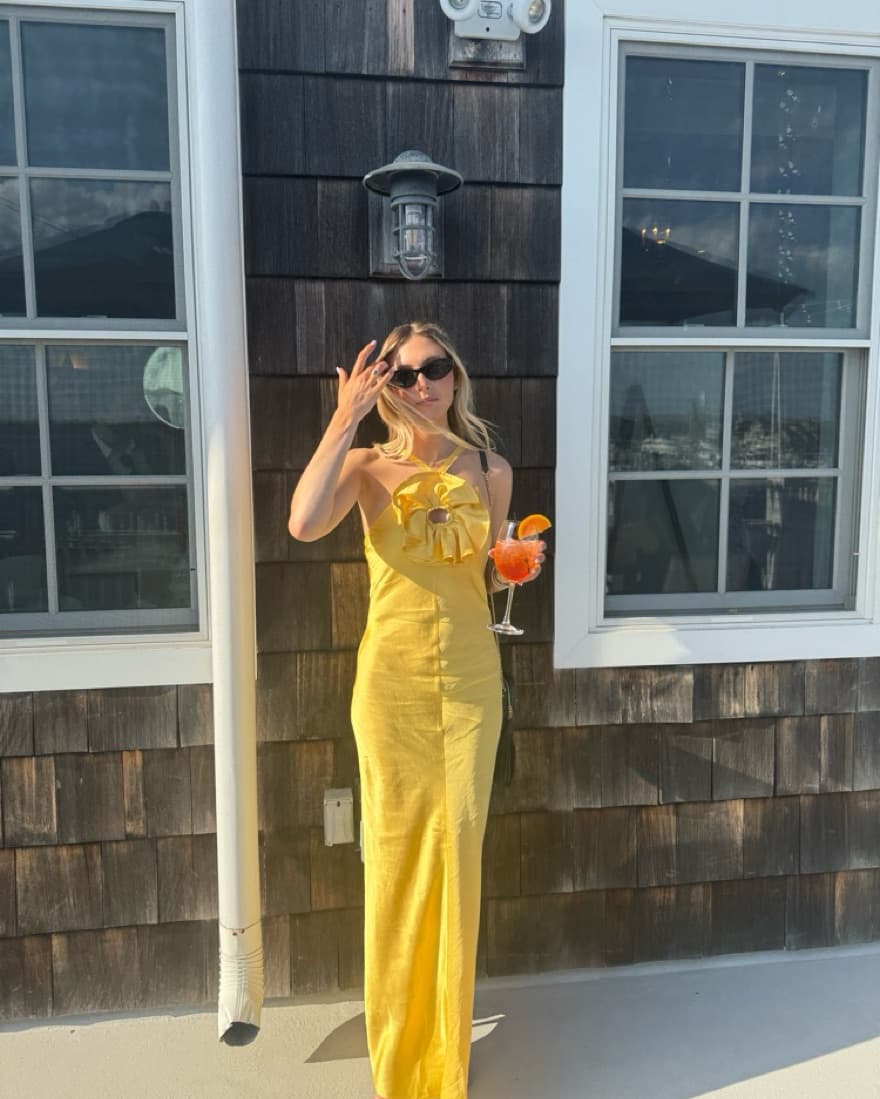 Sandro Ruffled Yellow Maxi Dress - Image 6