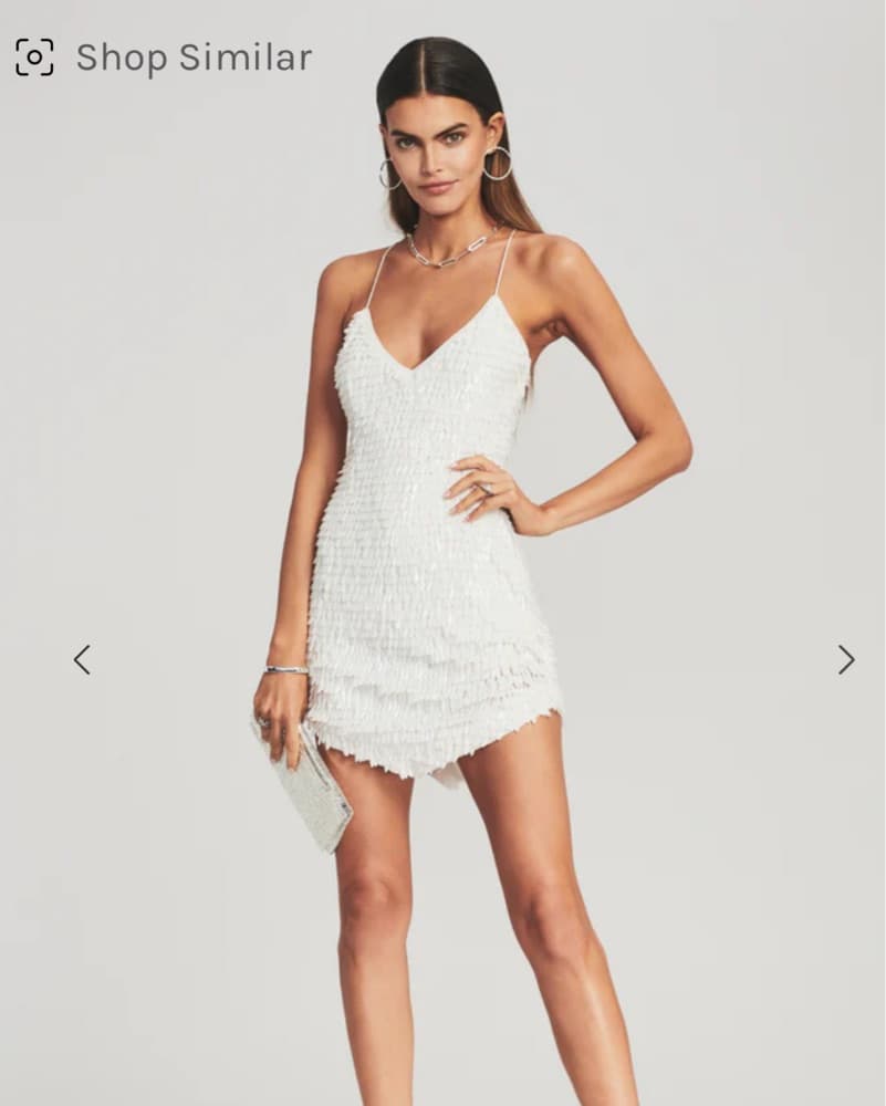 Retrofête Feather Sequin Mini Dress - Image 1