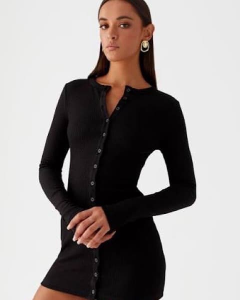 Peppermayo Black Long Sleeve Dress - Image 2