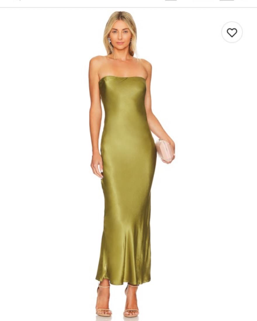 SNDYS Olive Satin Midi Dress - Image 3