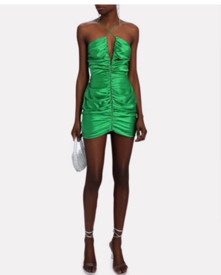 The Sei Keyhole Ruched Silk Satin  - Image 1