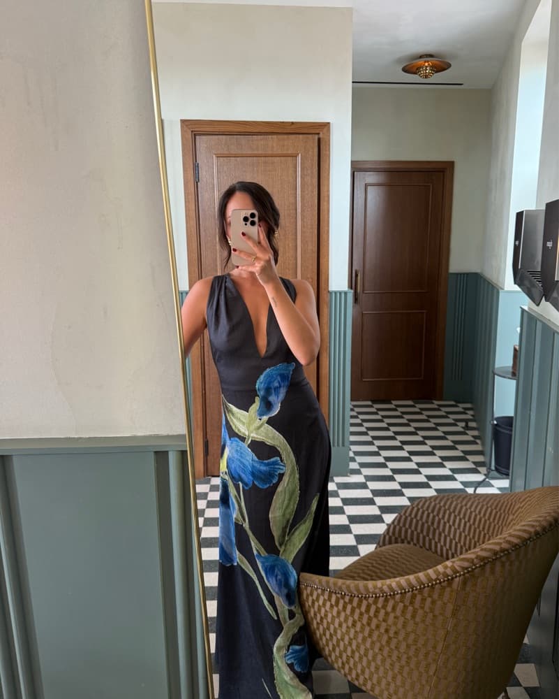 Significant Other Blue Floral Gown - Image 2