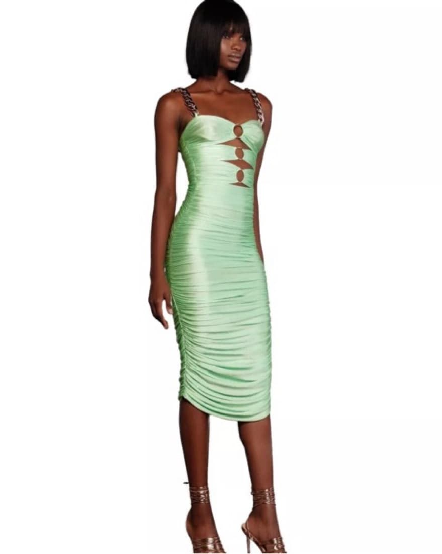 Bronx And Banco Chain Lime Midi Dress - Image 5