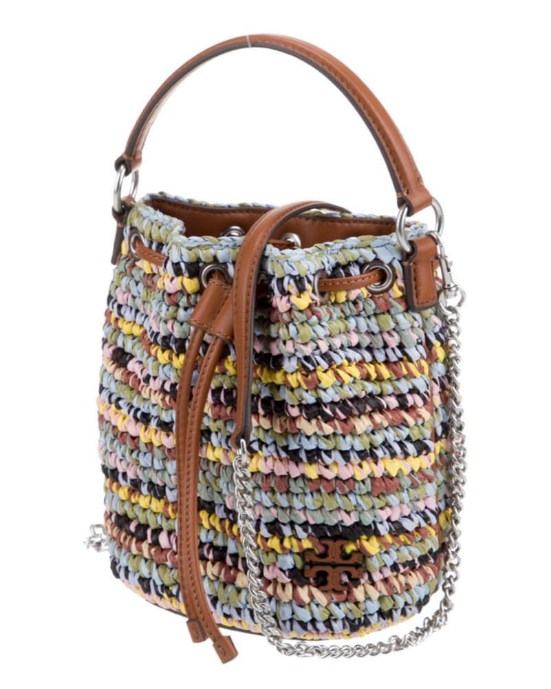 Tory Burch Colorful Raffia Bucket Bag - Image 2