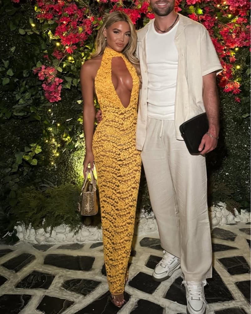 Captivating Yellow Lace Gown - Image 1