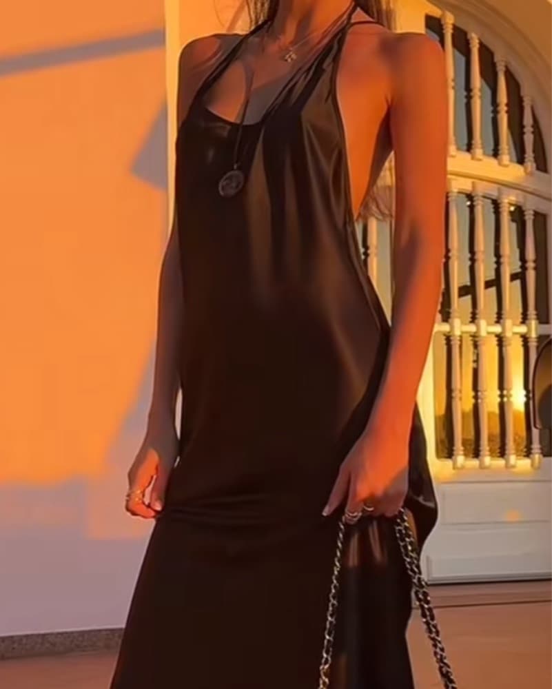 Khy Silk Black Dress - Image 2