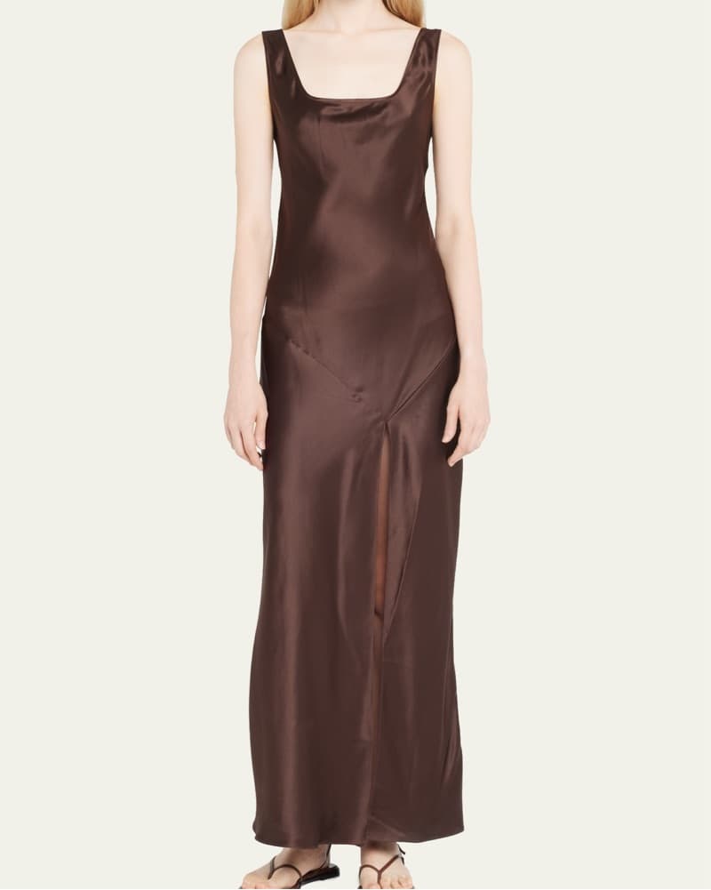 Brown Silk Maxi - Image 5