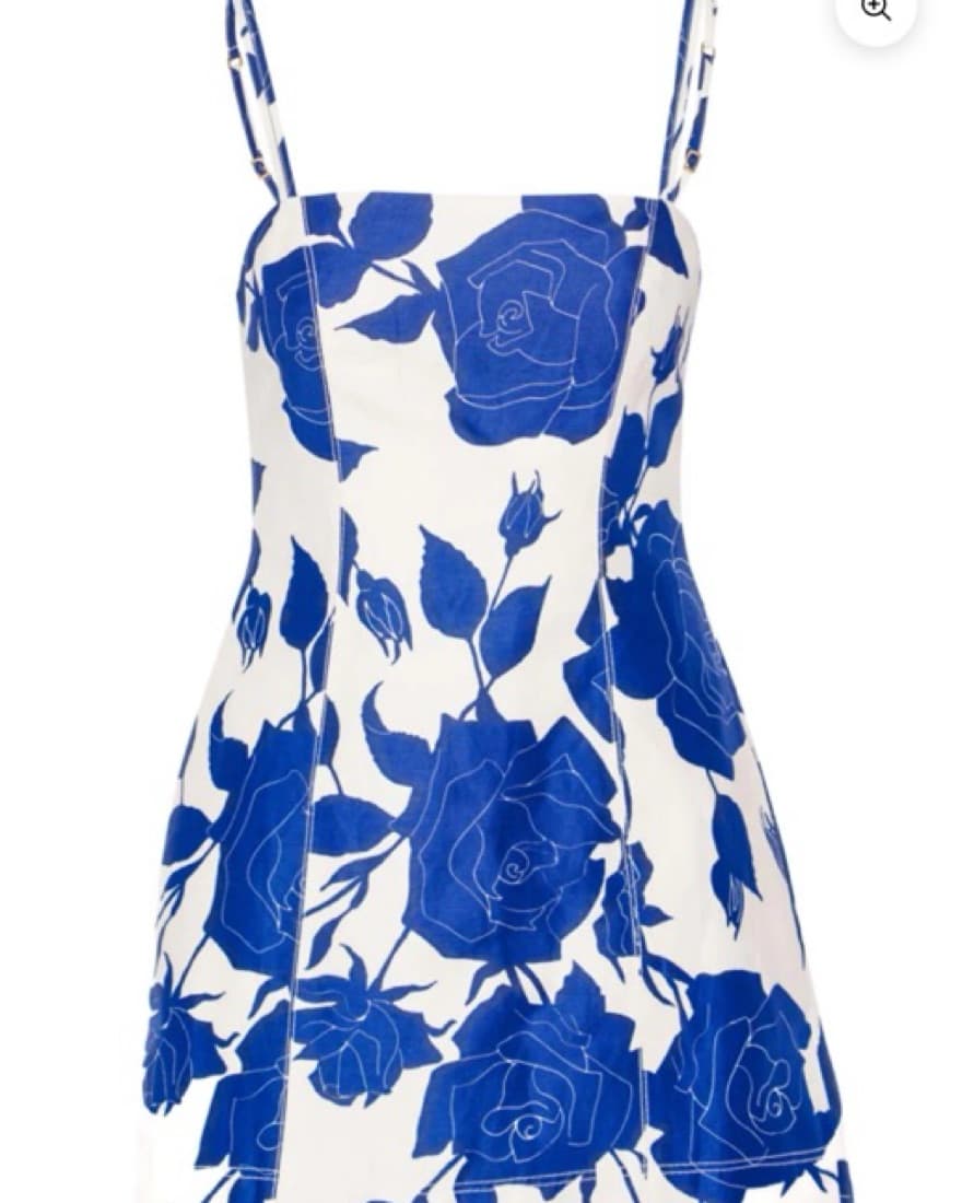 Aje Blue Rose Linen Dress - Image 4