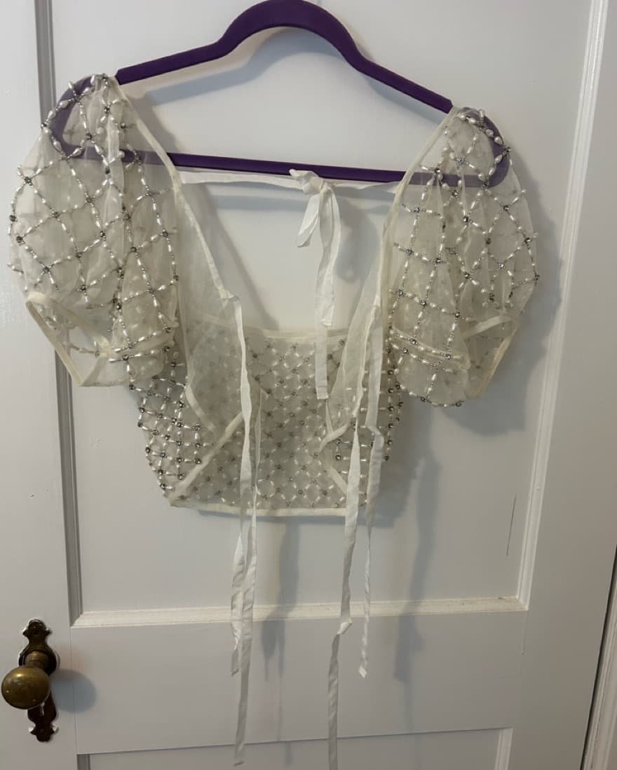 Anthropologie Beaded & Crystal Sheer Top - Image 6