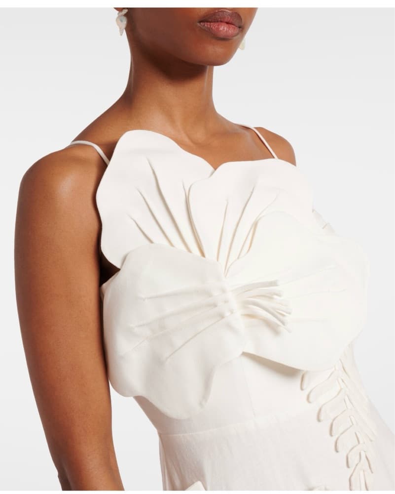 Farm Rio White Floral Midi Dress - Image 3