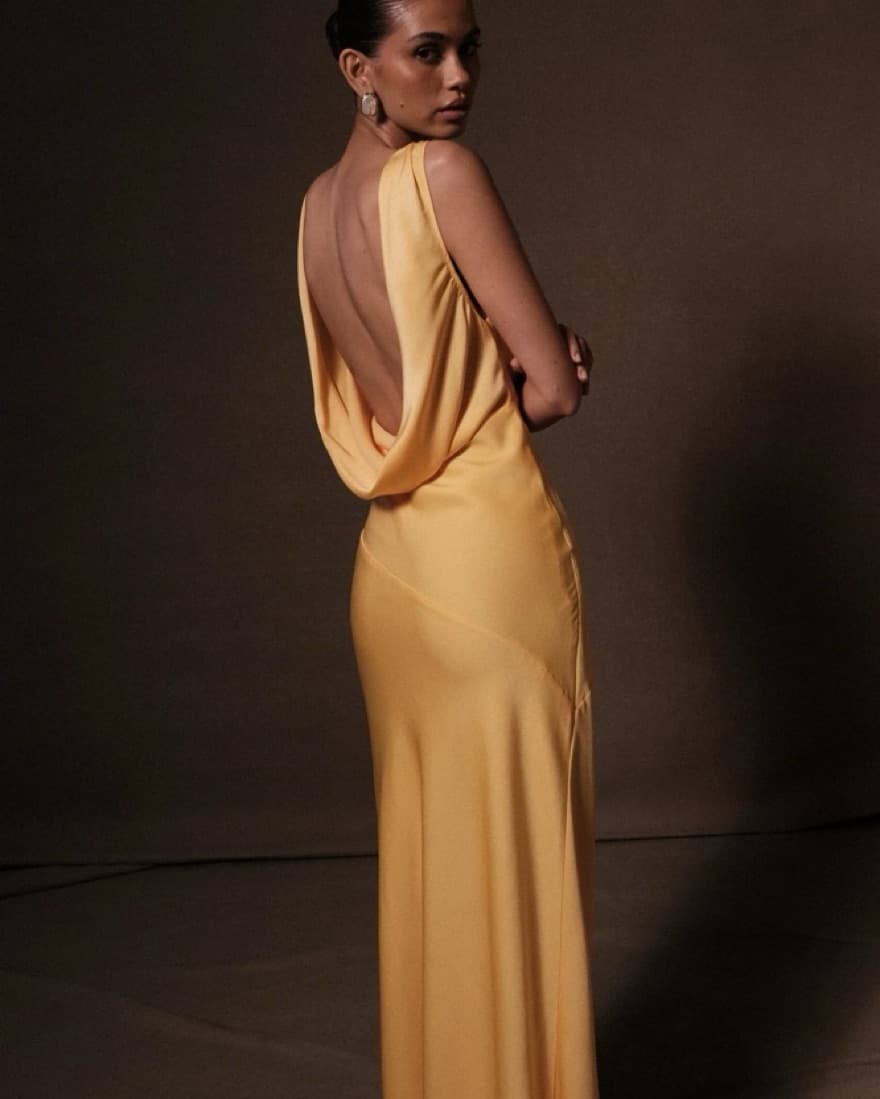 Yellow Formal Backless Dress - Image 1