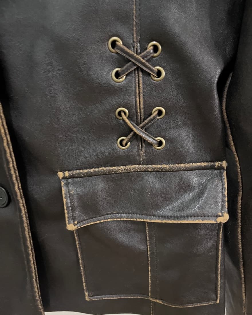 Vintage Brown Leather Jacket - Image 3