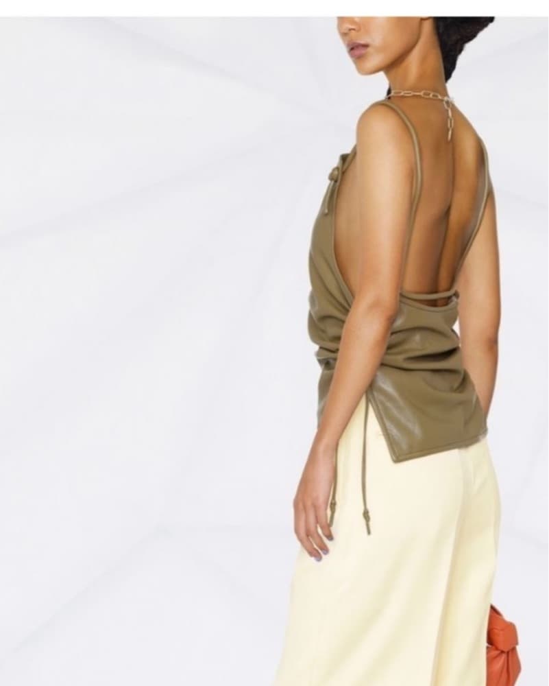 Nanushka Green Leather Top - Image 2