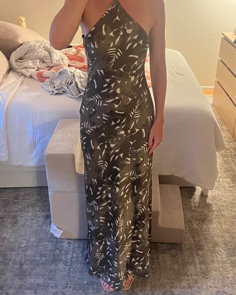 STAUD silk halter dress - Image 1