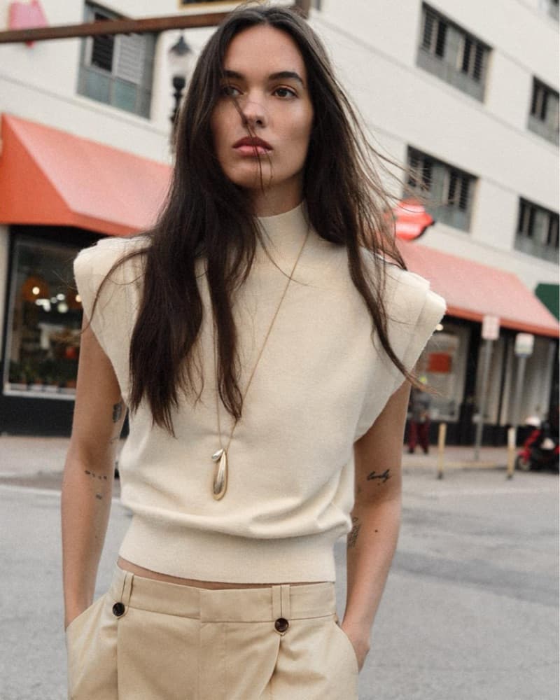 Fitted cream knit - Image 1