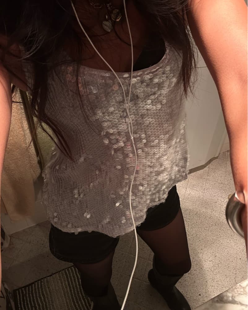 silver sequin tank top - Image 3