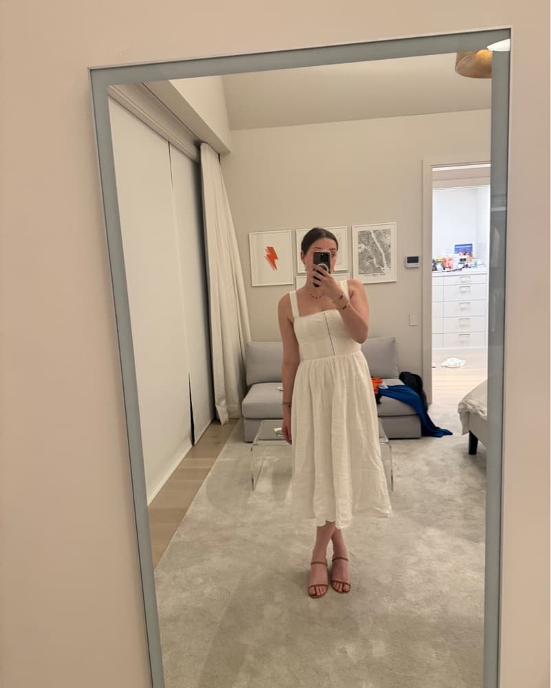 White Reformation Linen Midi Dress - Image 5