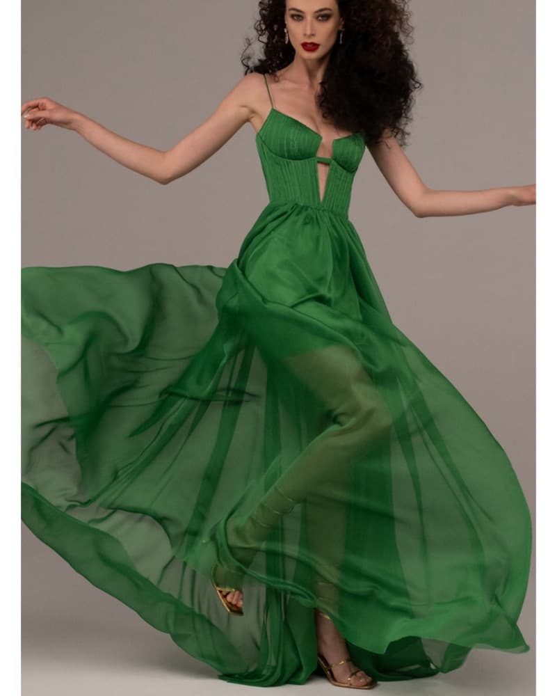 Rasario  IT 40 Green gown - Image 2