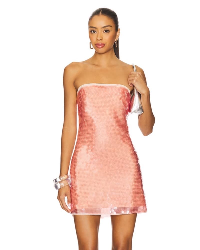 Superdown Pink Sequin Mini Dress - Image 1