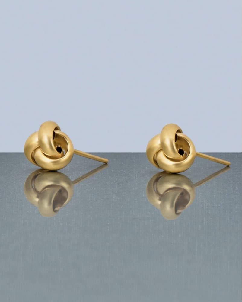 Stone and Strand Puffed Knot Studs - Image 3
