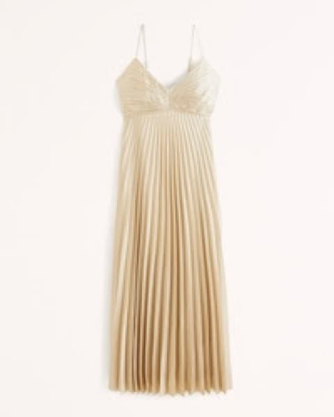 Abercrombie Giselle Gold Pleated Dress - Image 2