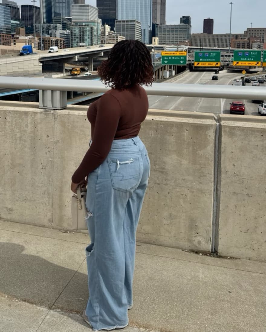 High Wasted Ripped Baggy Jeans Wide Leg - Image 3