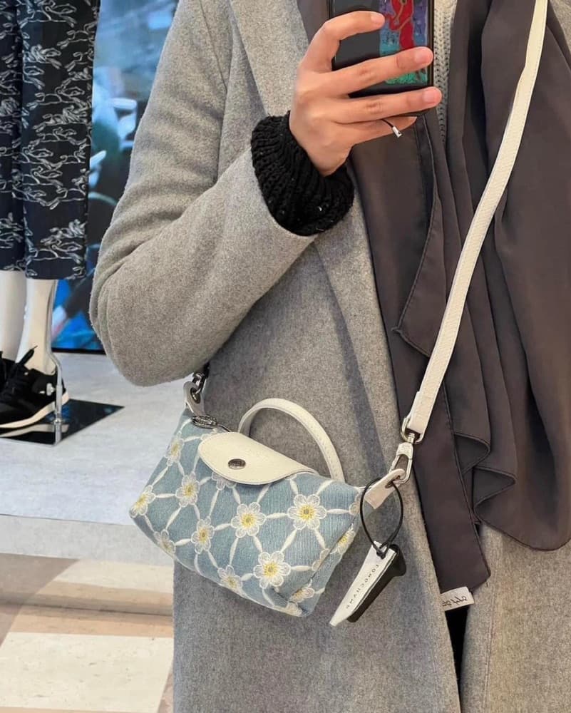 Longchamp Mini Dasies Denim Bag - Image 4