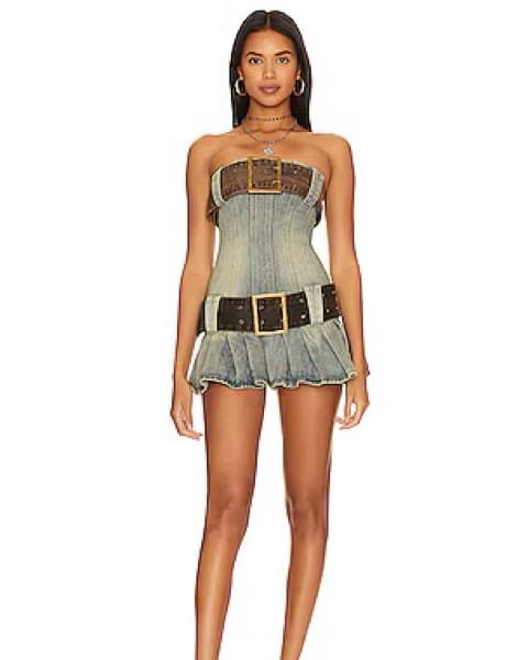 Jaded London Chelsea Denim Kilt Dress - Image 3