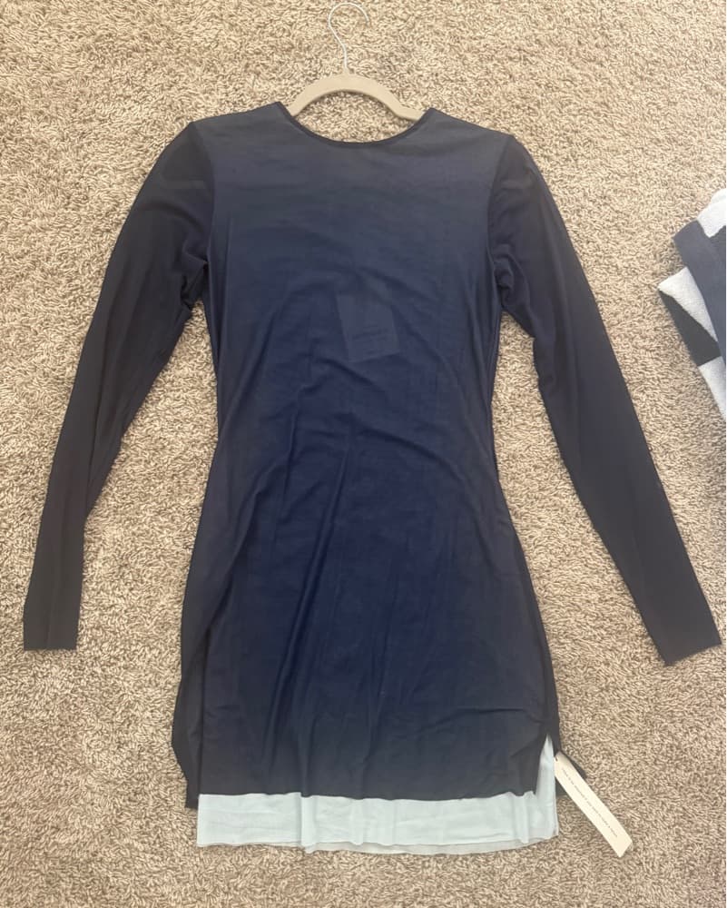 Navy Reformation Mesh Mini Dress  - Image 2
