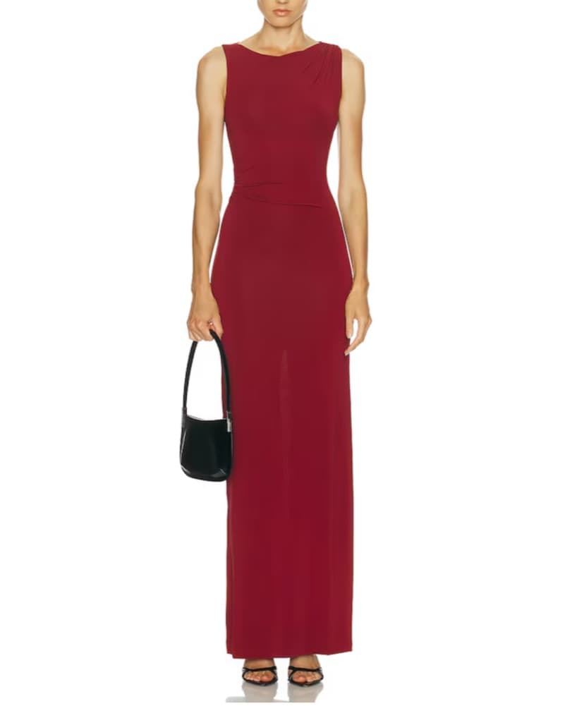 MIMCHIK Magnolia Gown in Brick Red - Image 1