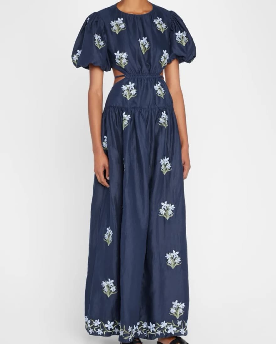 Agua Bendita Embroidered Linen Dress - Image 3