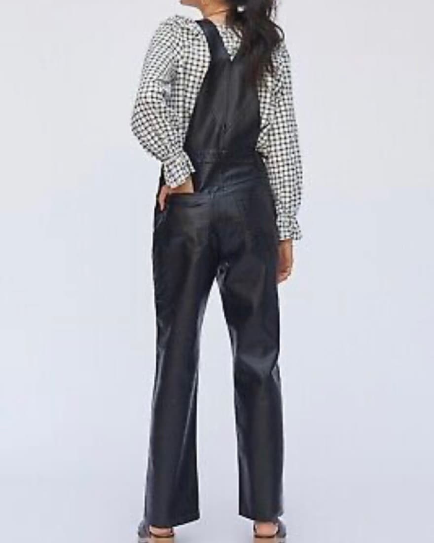 Avec Les Filles Faux Leather Overalls - Image 2