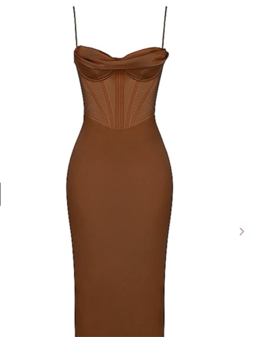 House of CB Charmaine Dress - Chocolate - Image 2