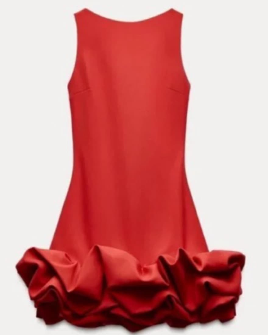 Red Ruffle / Open Back Mini Dress - Zara - Image 5