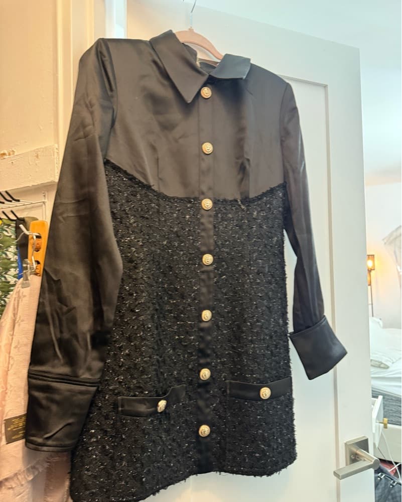 Chic Textured Jacket Dress - Image 2