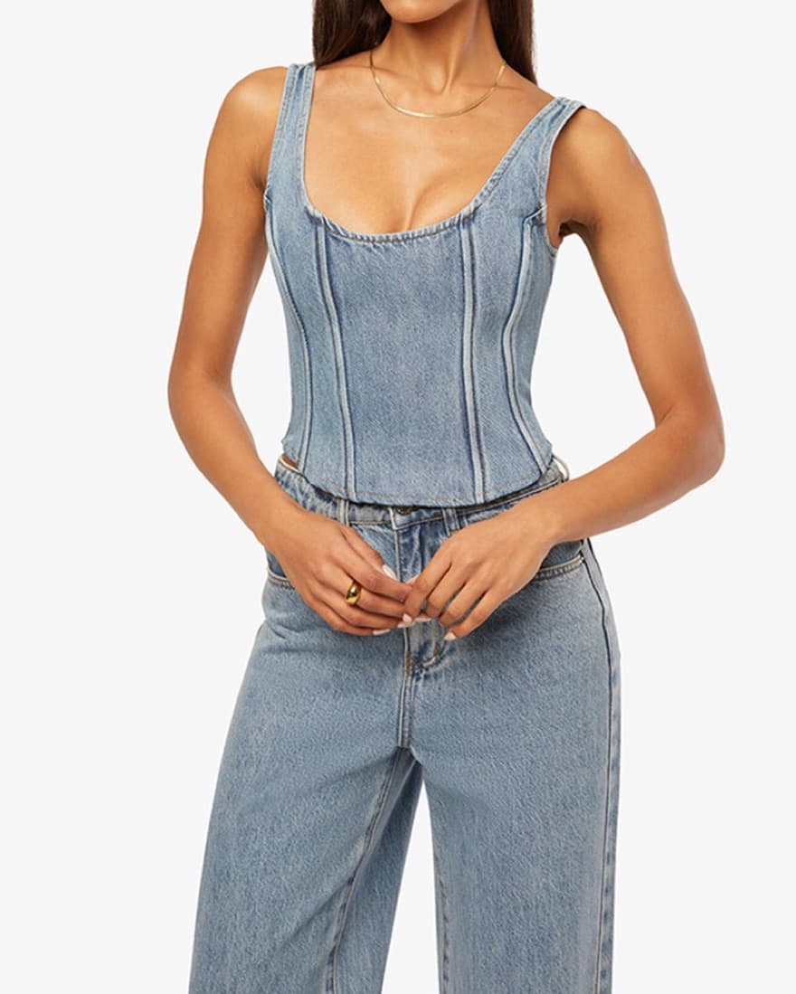 Denim Corset Top - Image 1
