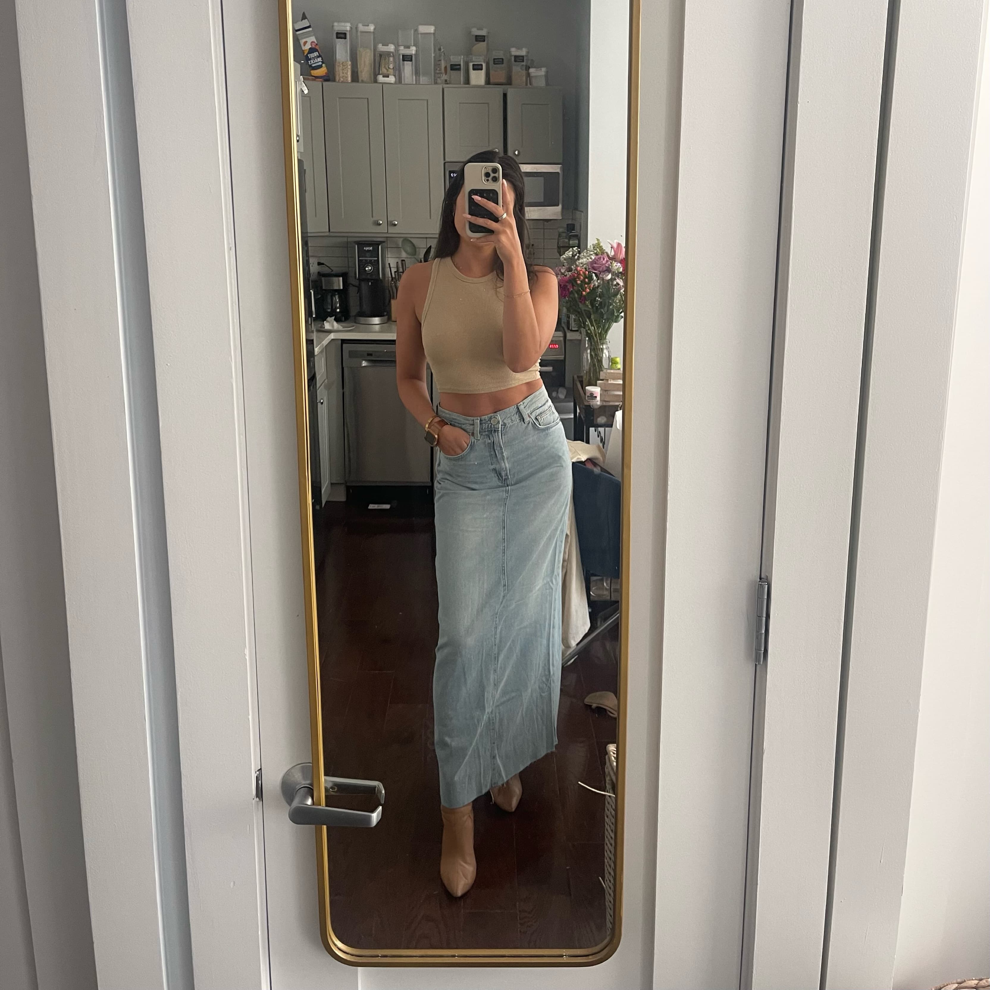 Reformation Denim Maxi Skirt - Image 5