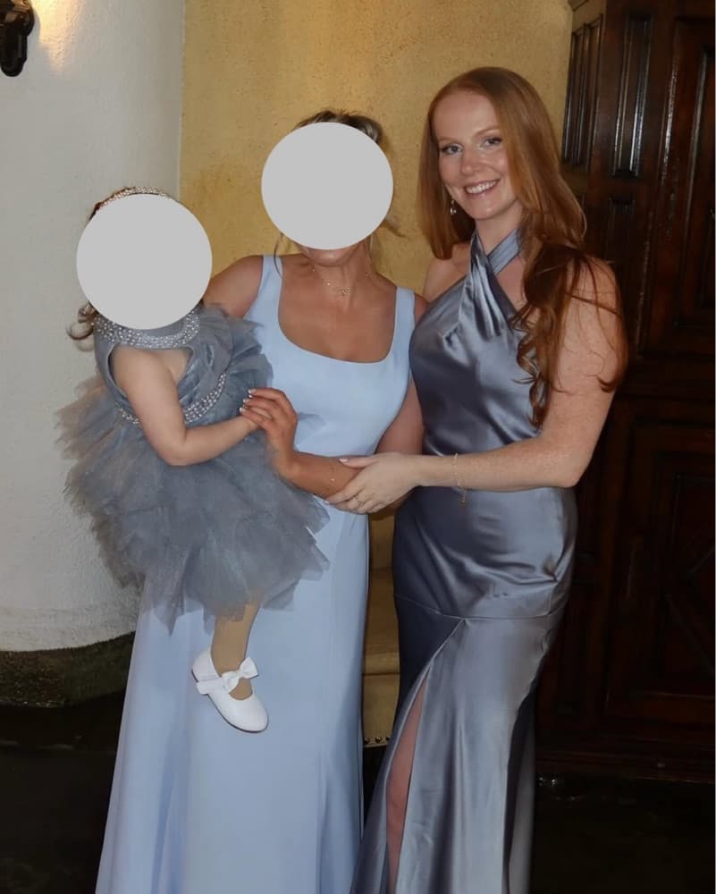 Powder blue satin gown - Image 3