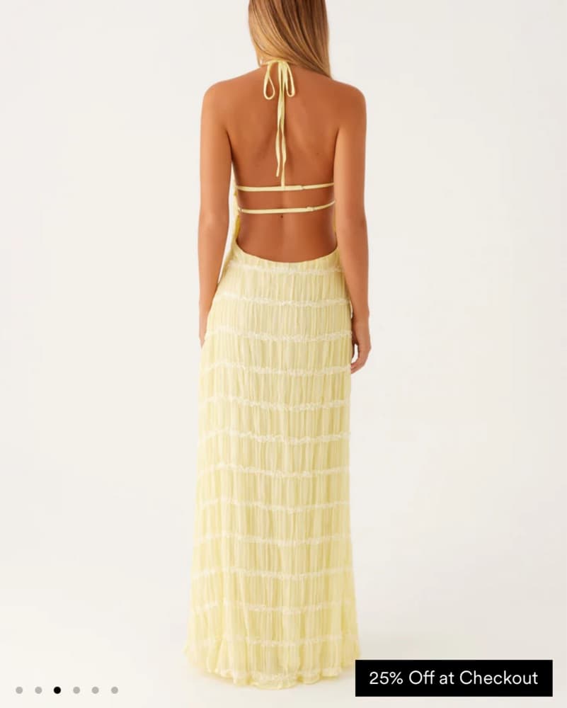 Stunning Yellow Tiered Maxi Dress - Image 3