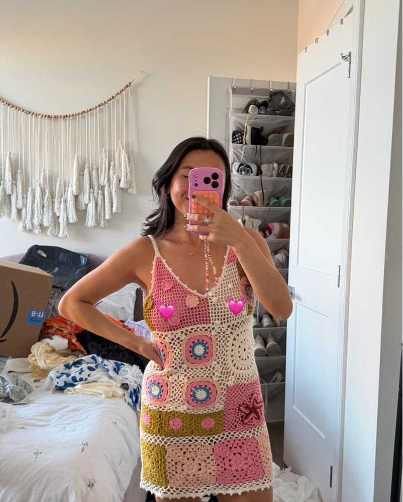 Reclaimed Vintage Crocheted Mini Dress - Image 2