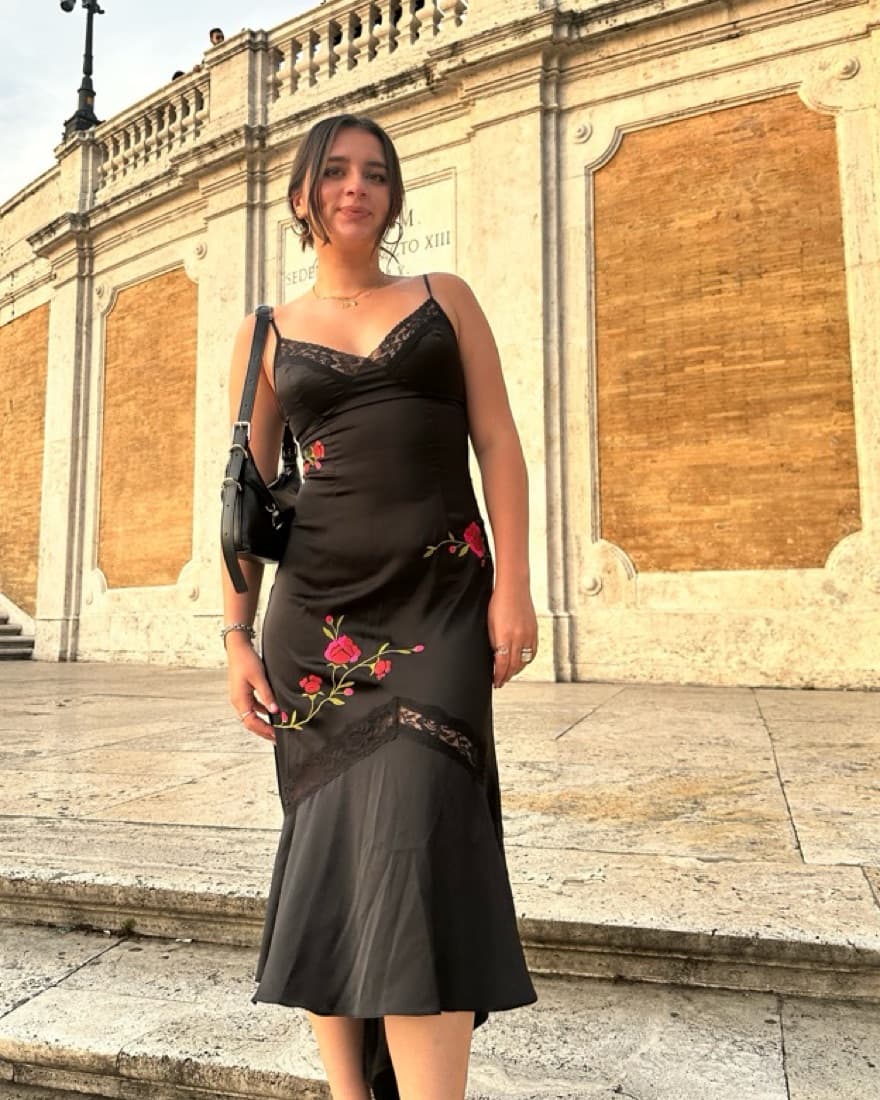 Floural high low silk dress  - Image 1