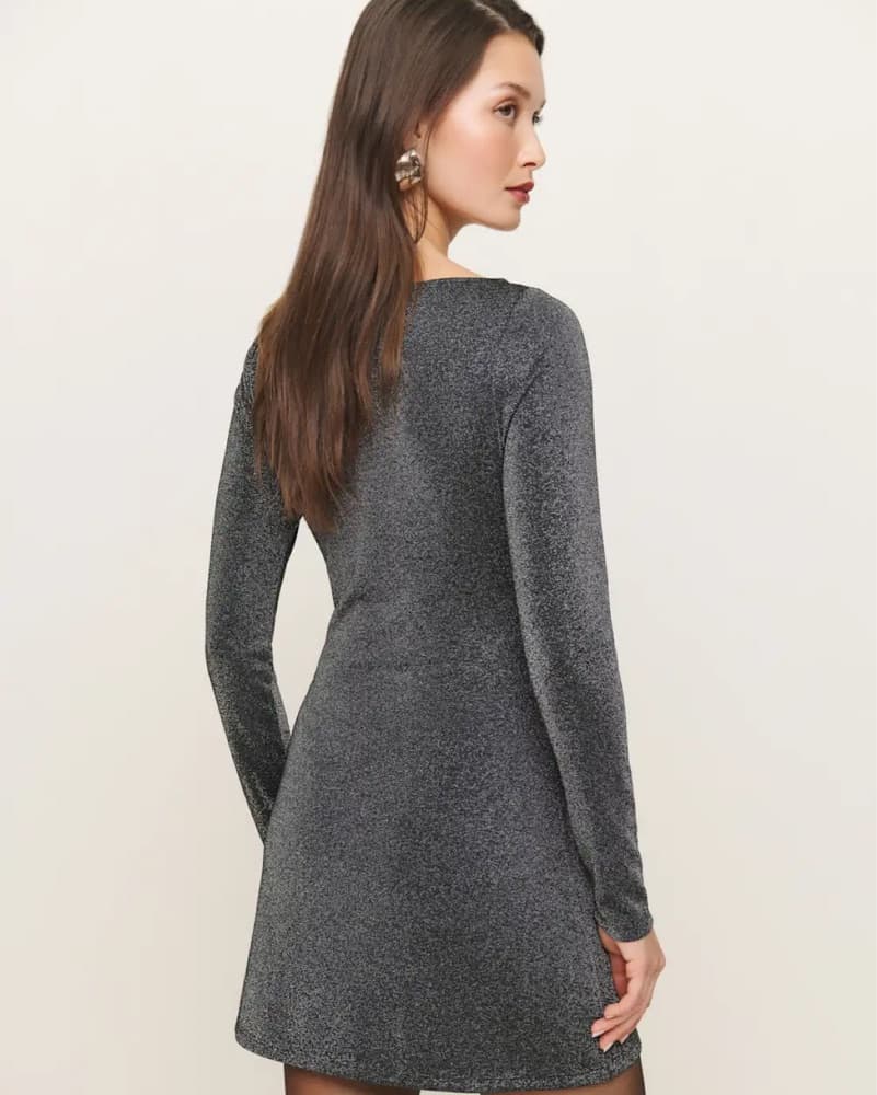 Reformation Black Sparkly Mini Dress - Image 2