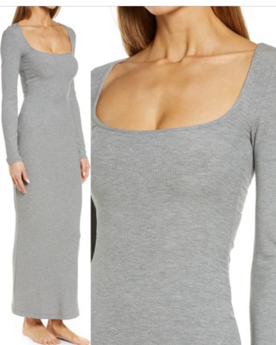 Skims Soft Lounge Grey Maxi Dress  - Image 2